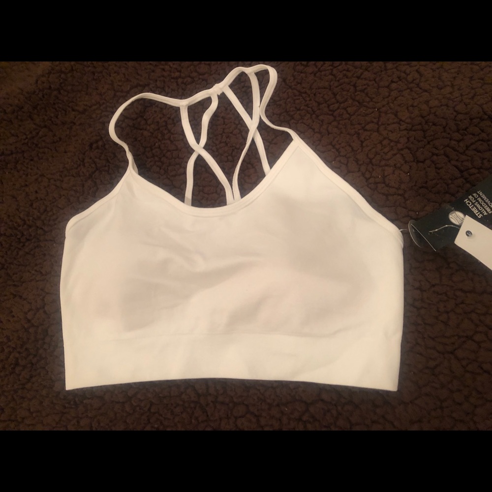Size Medium Zelos Brand White Sports Bra